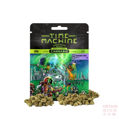 Wedding Cake Indica 3.5 Grams Cannabis by Time Machine obtain high